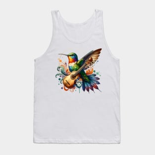 Ornate Hummingbird with string instrument Tank Top